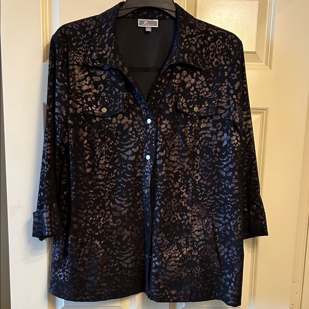 JM Collection Black and Gold Blazer